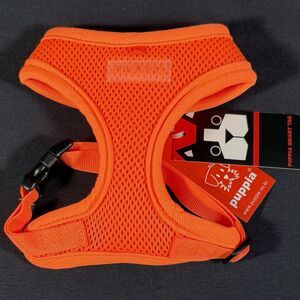 Puppia Soft Harness Smart Tag Dog Cat Neon Orange Small New